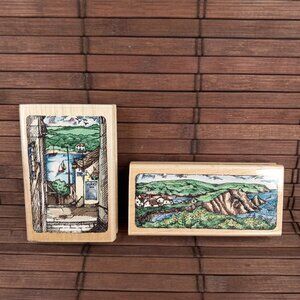 Lot 2 Stampendous Etchling Hope Cove View Ferry Inn 1996 Rubber Stamps
